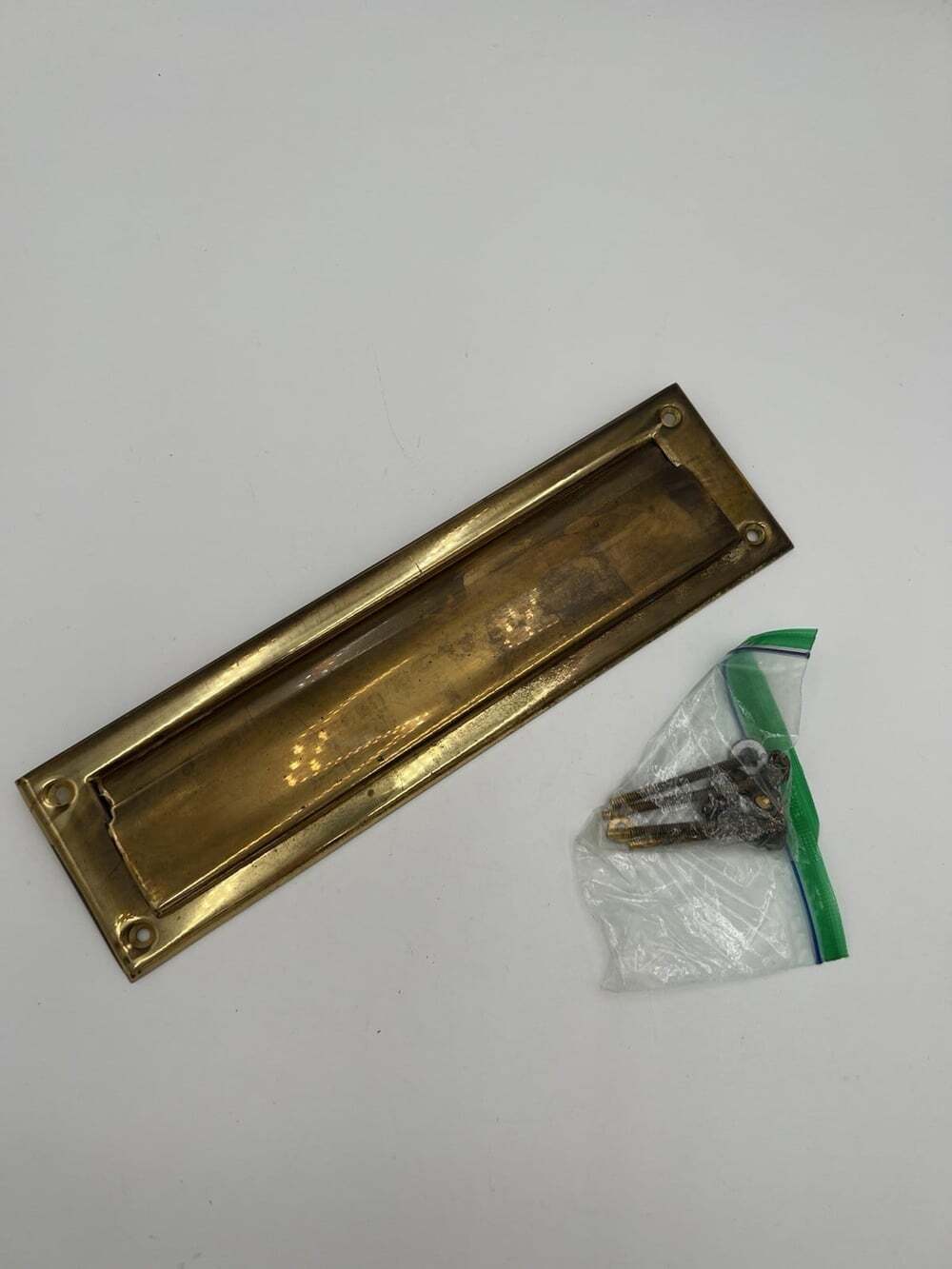 Vintage Brass Mail Slot Door Letter Flap 13 Inch Architectural Hardware